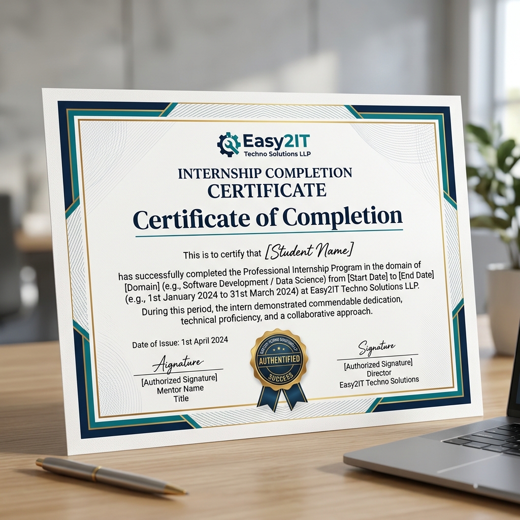 internship with certificate - Easy2IT internship program